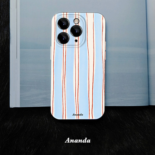 水彩条纹适用iphone16promax新款手机壳苹果15plus简约时尚14pm艺术小众13菲林ins风高级感12华为pura70外壳