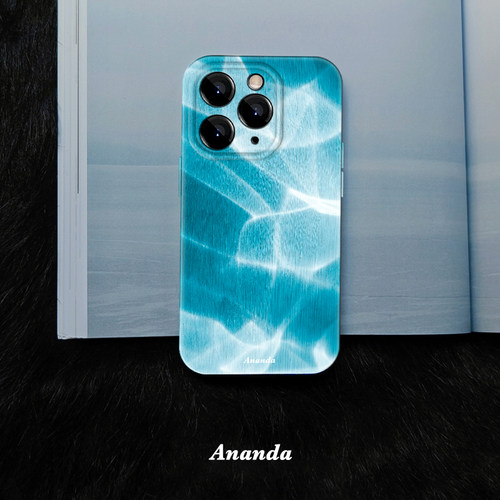 原创圆边全包钢化玻璃保护壳适用iPhone17promax手机壳13苹果14水波纹15pro流光16大海ins高级小众夏日vivo