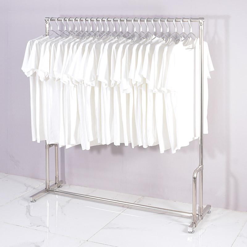 单杆不锈钢室内面料置地晾衣架