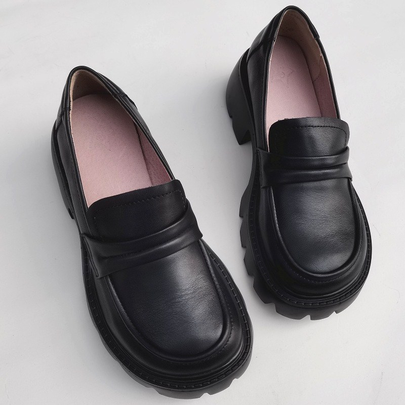 真皮一脚蹬女鞋透气外贸原制服