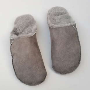 冬季羊皮毛一体保暖包头拖鞋真皮纯羊毛外贸防滑软底加绒大棉女鞋