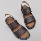 夏季 真皮纯皮男士 头层牛皮凉鞋 外贸露趾休闲防滑轻便原单鞋 凉拖鞋