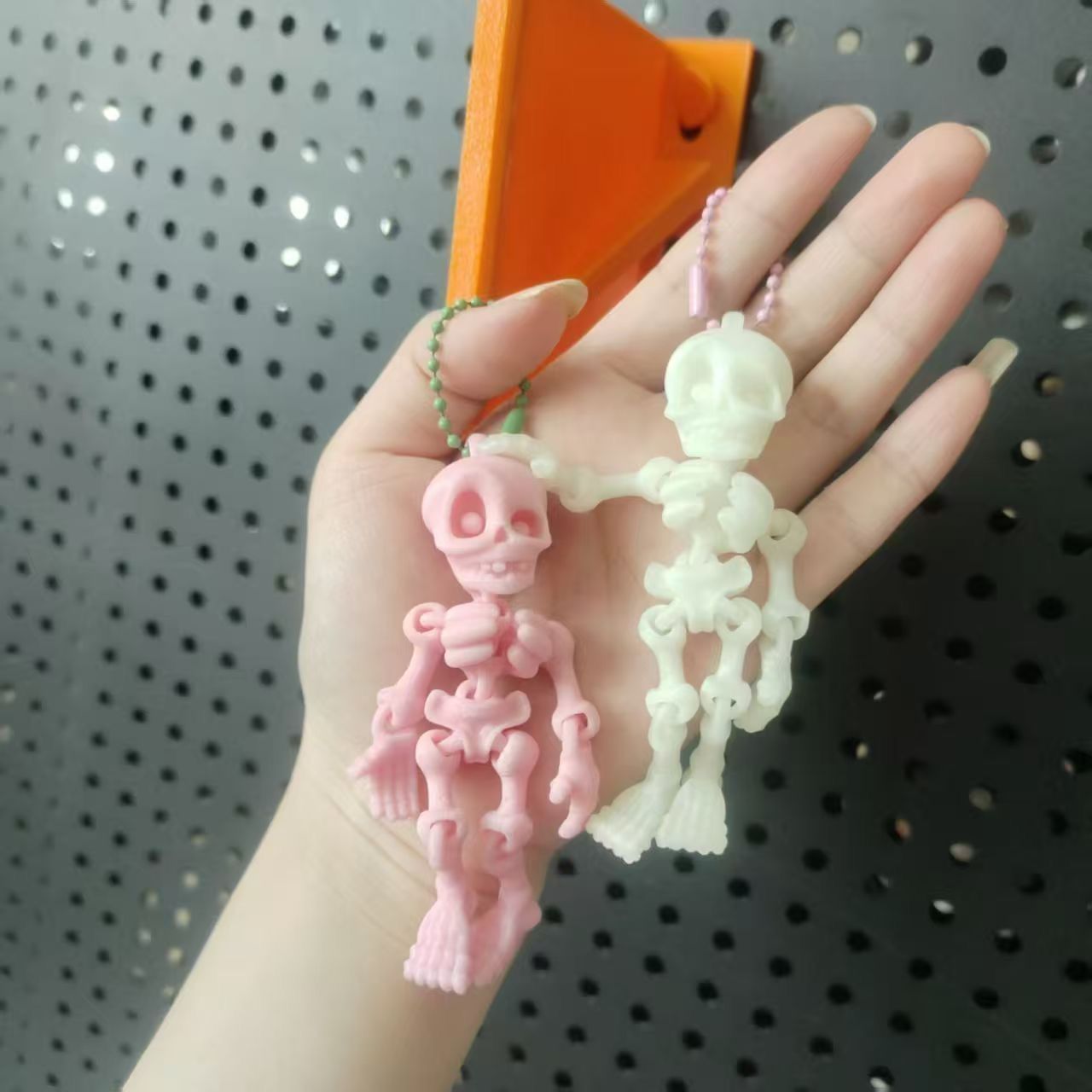 3D一体打印全关节可动骷髅人钥匙扣双色趣味包包挂件超萌