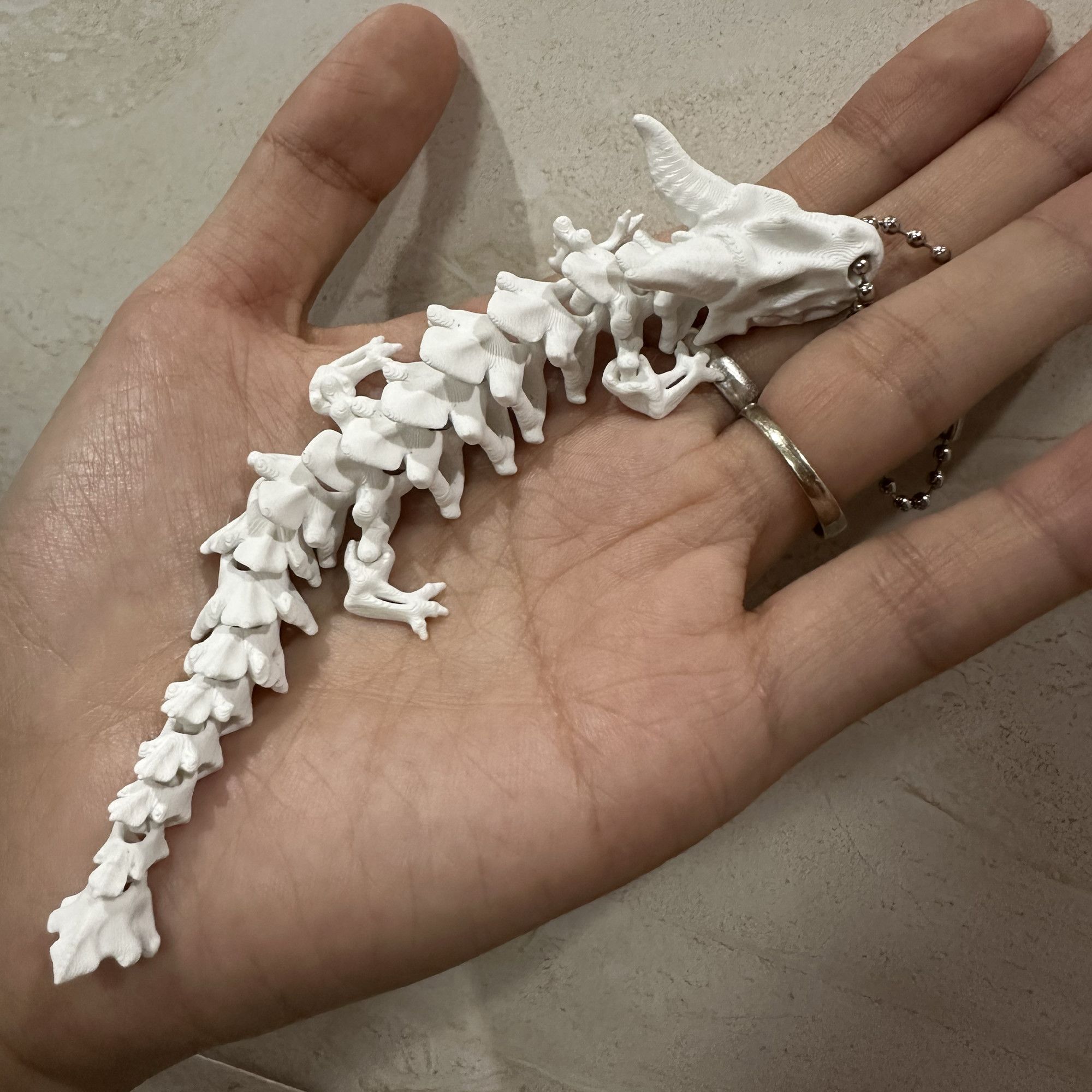 爆款钥匙扣3D打印全关节可动一体成型骷髅龙书包背包挂件