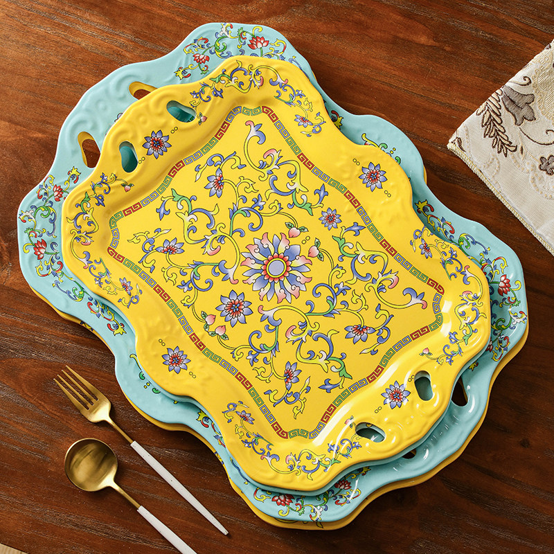 创意土耳其密胺托盘长方形水杯茶盘民族风水果盘餐盘现代客厅杯盘,餐饮具,盘,淘宝优惠券,粉丝福利购,淘宝优惠卷