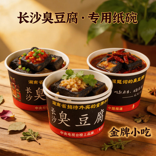 老长沙臭豆腐碗纸碗一次性纸盒