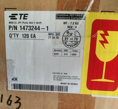 TE/泰科  1473244-1 连接器接插件81PIN胶壳 插头 原装正品现货