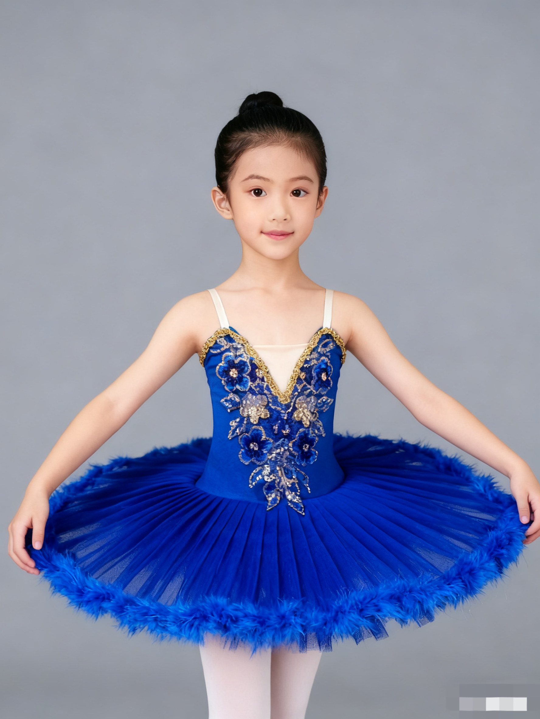 儿童芭蕾舞裙演出服女童专业高档芭蕾裙睡美人表演服蓝鸟变奏纱裙