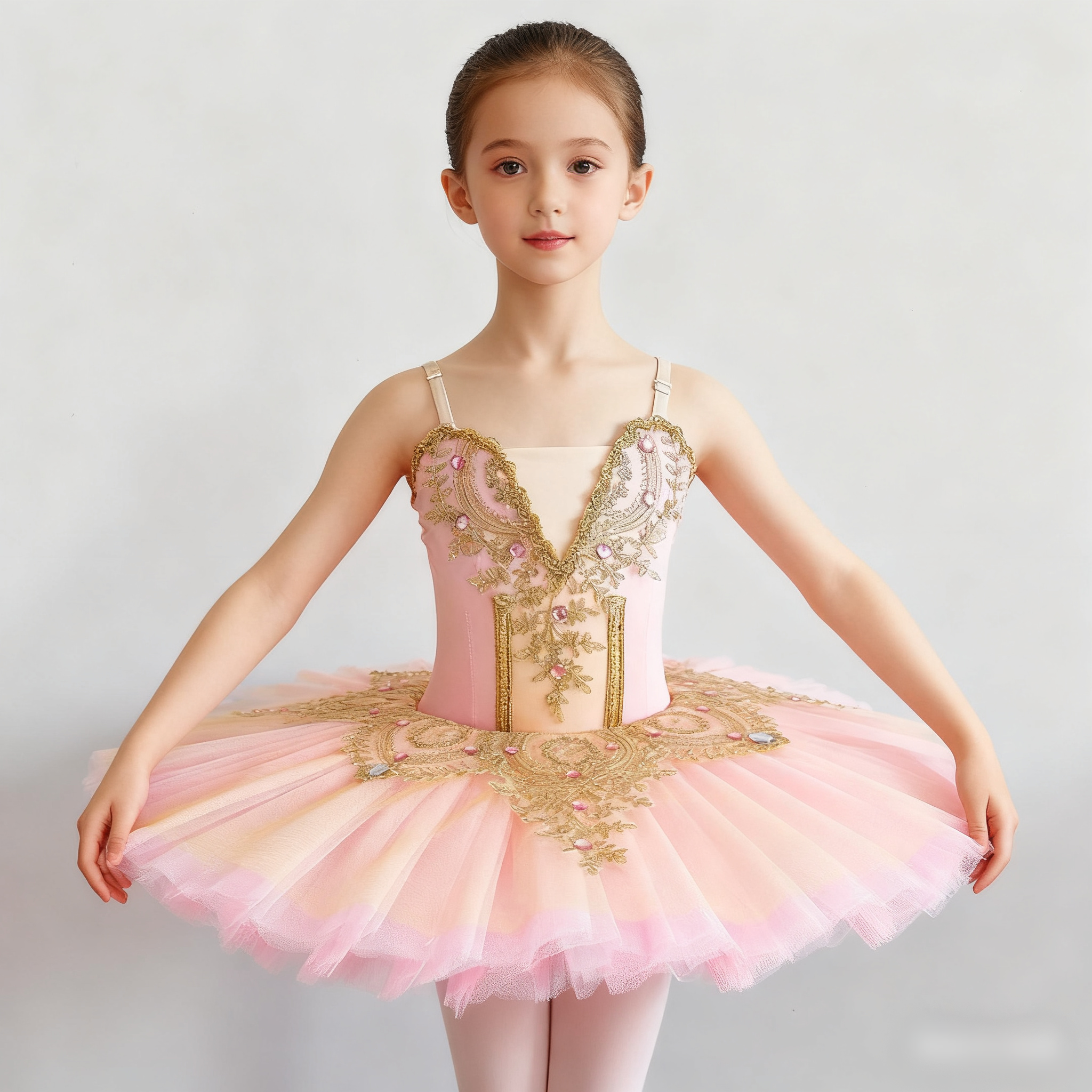 芭蕾舞裙女童小天鹅舞蹈演出服儿童专业蓬蓬裙高端新款公主裙粉色