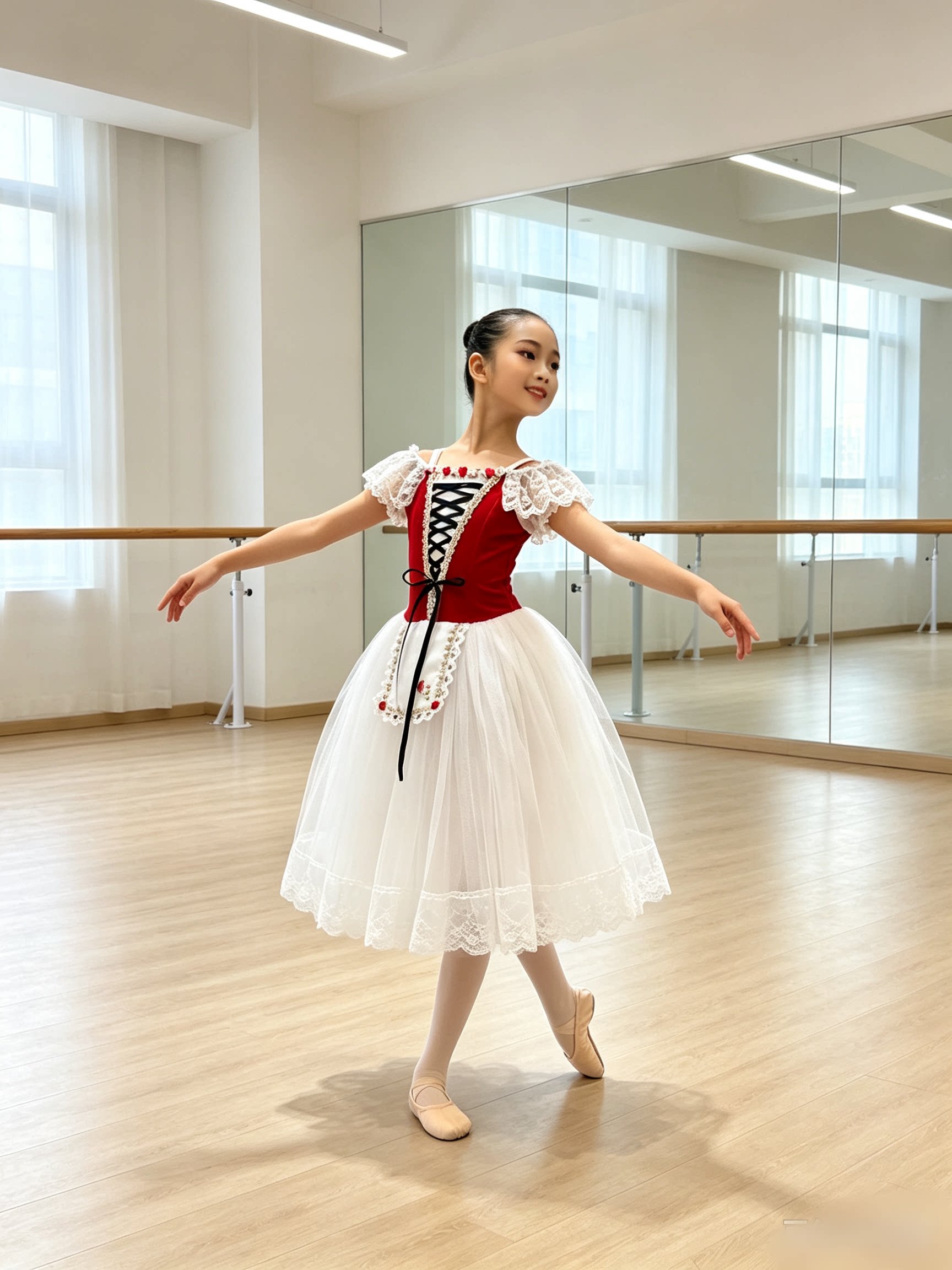 吉赛尔芭蕾舞裙演出服儿童比赛表演服红色蓬蓬裙成人长纱裙芭蕾裙