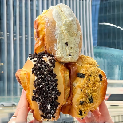 SNS爆火网红甜品 手作双重芝士零食抹茶海苔肉松乳酪雪山奶酪面包