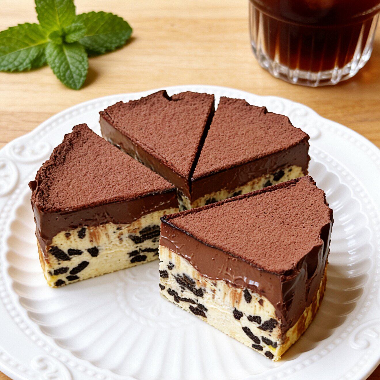 6寸生巧克力巴斯克芝士蛋糕进口乳酪纯可可脂下午茶生日礼物甜品