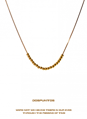 Dos Puntos 小金珠项链 串珠简约钛钢小金豆 法式优雅复古锁骨链