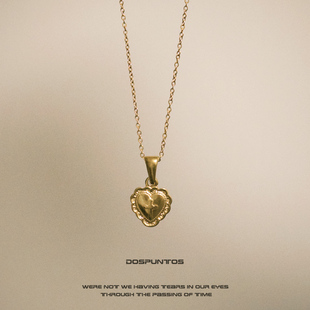 迷你蕾丝爱心十字架项链锁骨链复古vintage 祈祷 DosPuntos 少女