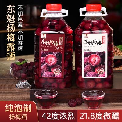 正宗东魁杨梅酒高度露酒高粱酒浸泡农家自酿鲜果梅子酒2.5L大桶装
