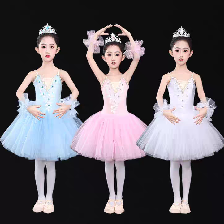 芭蕾舞裙女童儿童蓬蓬裙幼儿纱裙演出服软纱tutu裙公主跳舞裙吊带