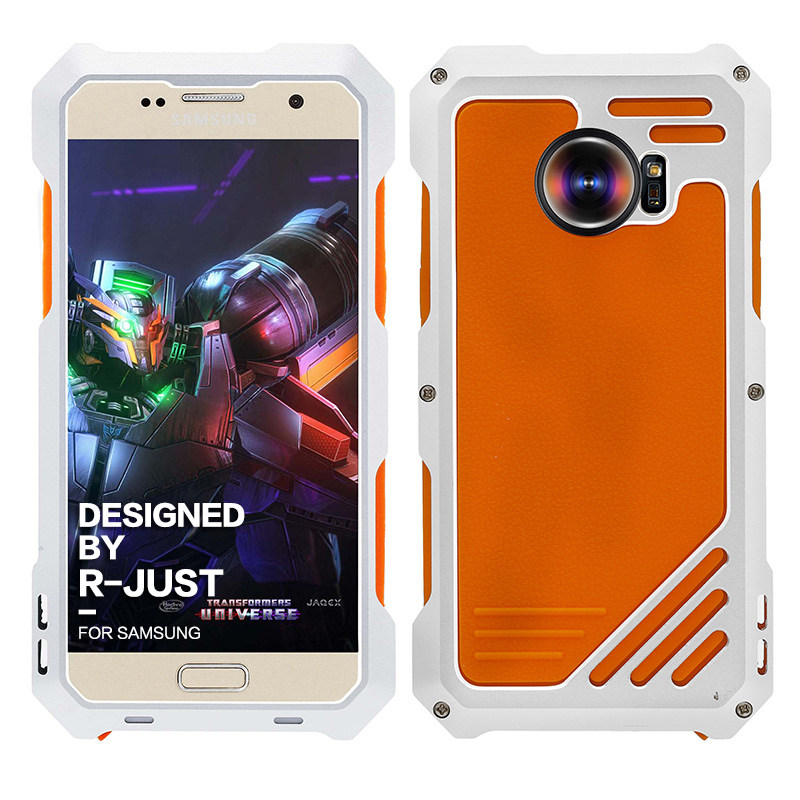 R-Just 3 in 1 Fisheye+Macro+Wide Angle Camera Lens IP54 Waterproof Dustproof Shockproof Silicone Aluminum Metal Heavy Duty Case Cover for Samsung Galaxy S7