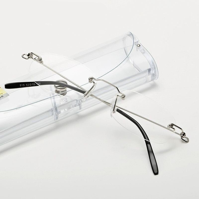 无框老花眼镜男高清树脂片时尚超轻中老年舒适老光眼镜女士配镜盒