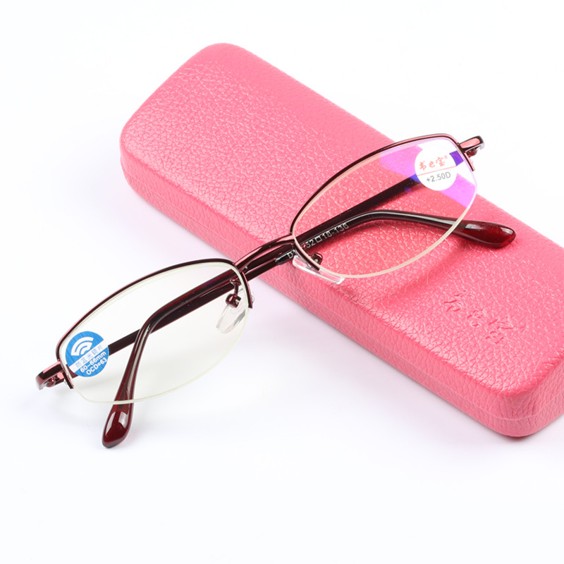 品牌老花镜女 超轻树脂优雅女士红色框老花眼镜时尚半框高清老光