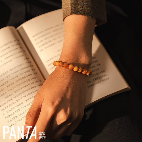 长河落日溏心缅黄手串PANTA手作