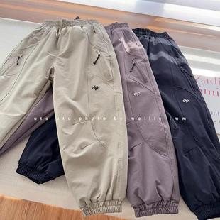 软壳男女童双层加绒登山裤 25秋冬 中大儿童防风保暖冲锋休闲运动裤