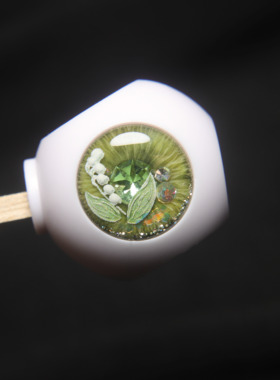 【铃兰】blythe森系绿色眼片小布娃娃软陶雕刻立体钻石眼纹滴胶