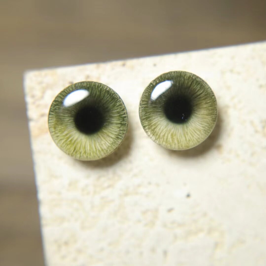 blythe小布眼片立体手工雕刻眼纹软陶滴胶树脂真人风薄雾绿色