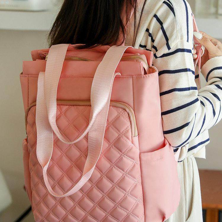 2026新款粉色菱格纹托特包女大容量单肩手提包通勤包通用款单肩包,箱包皮具/热销女包/男包,通用款女包,淘宝优惠券,粉丝福利购,淘宝优惠卷