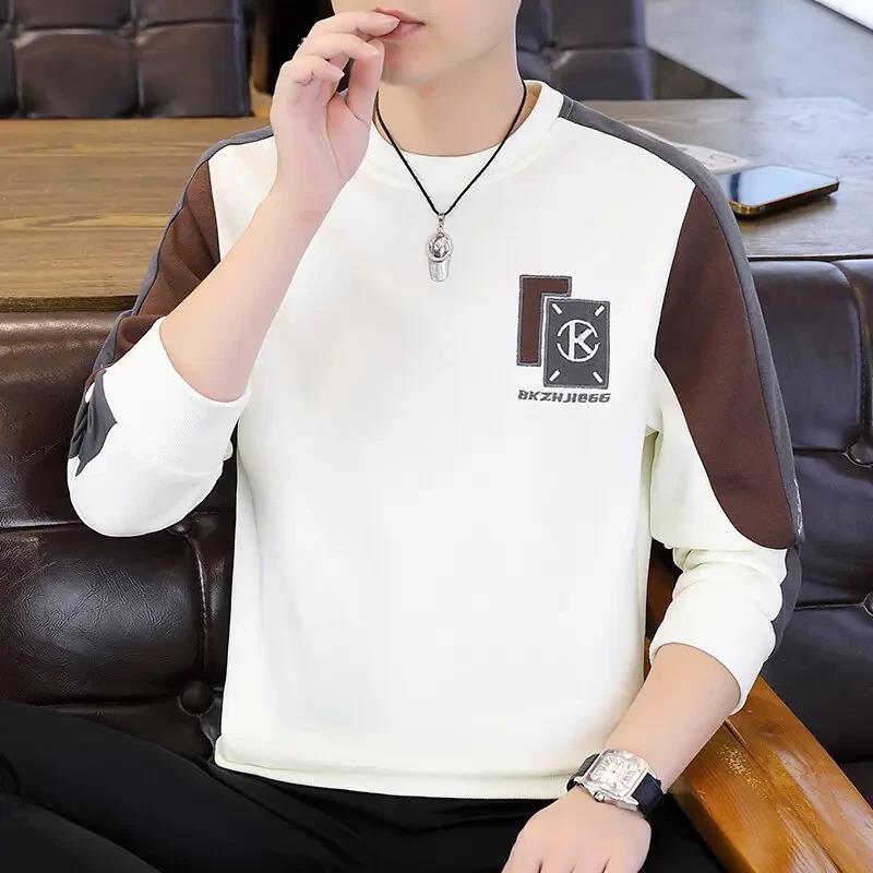 正玺服装店轩仪桦男士2025秋冬新款卫衣高档刺绣潮流休闲打底衫