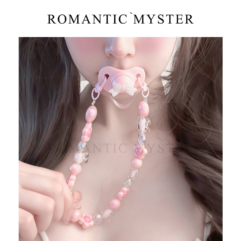 入谜 可爱甜心铃铛蝴蝶结软硅胶大人安抚奶嘴男女朋友助眠饰品
