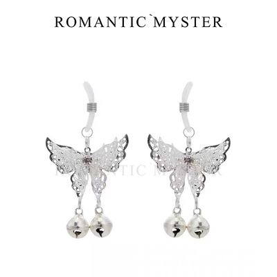 蝴蝶铃铛胸部饰品高级感隐形外出皮筋女铃铛吊坠cos饰品不易脱落