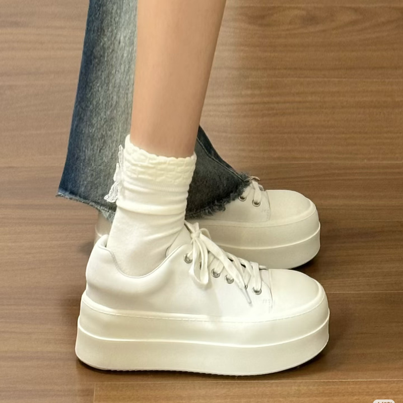 8CM厚底鞋增高小白鞋女春季百搭小个子洋气面包松糕女鞋休闲板鞋