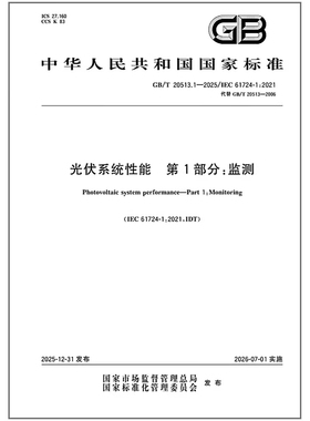 GB/T 20513.1-2025 光伏系统性能 第1部分：监测