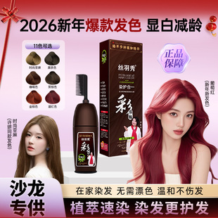 丝羽秀官方旗舰店一梳彩植物染发梳发廊专用染发膏男女专用显白色
