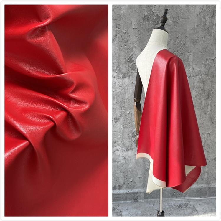 大红色皮革皮料 棉底皮裙皮短裤人造革全PU羊皮纹仿皮面料布料,居家布艺,海绵垫/布料/面料/手工diy,淘宝优惠券,粉丝福利购,淘宝优惠卷