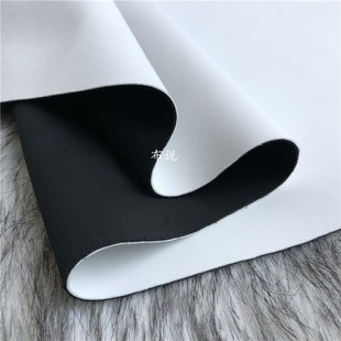 一面黑一面白 黑白双色双面双层空气层复合面料 实心太空棉布料