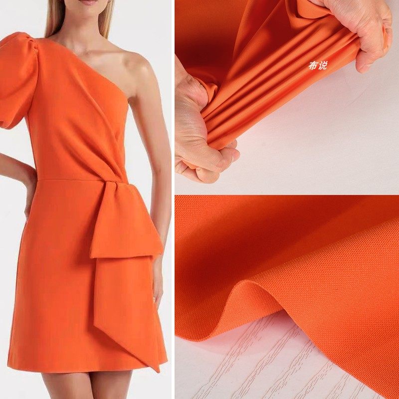 桔红色厚感高弹力哥弟面料 礼服西装套装垂顺抗起球拍照背景布料,居家布艺,海绵垫/布料/面料/手工diy,淘宝优惠券,粉丝福利购,淘宝优惠卷