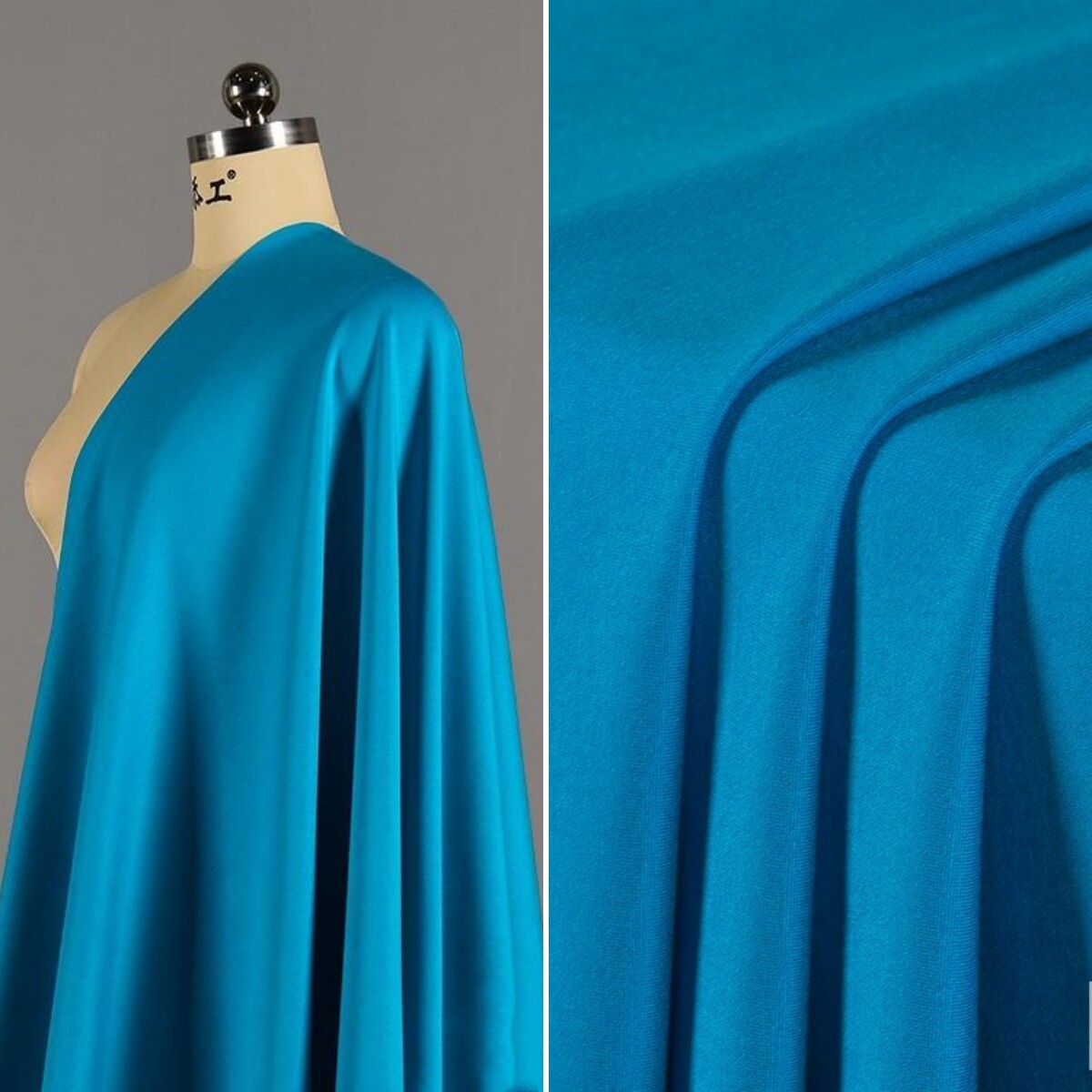 厚款-海蓝色40支锦棉罗马布料 针织纯棉高弹力罗马棉运动服装面料