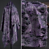 高档山水织锦缎提花面料 紫色复古汉服中式 外套马甲闪亮垂顺布料
