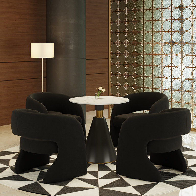 影楼单人沙发售楼处轻奢现代接待沙发酒店大堂洽谈桌椅组合休息区