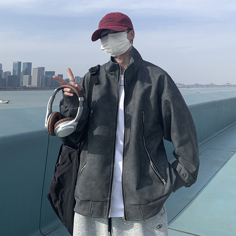 1014-PJK52-P98-限128春秋新款双拉链大口袋皮衣夹克男,男装夹克,星座1014