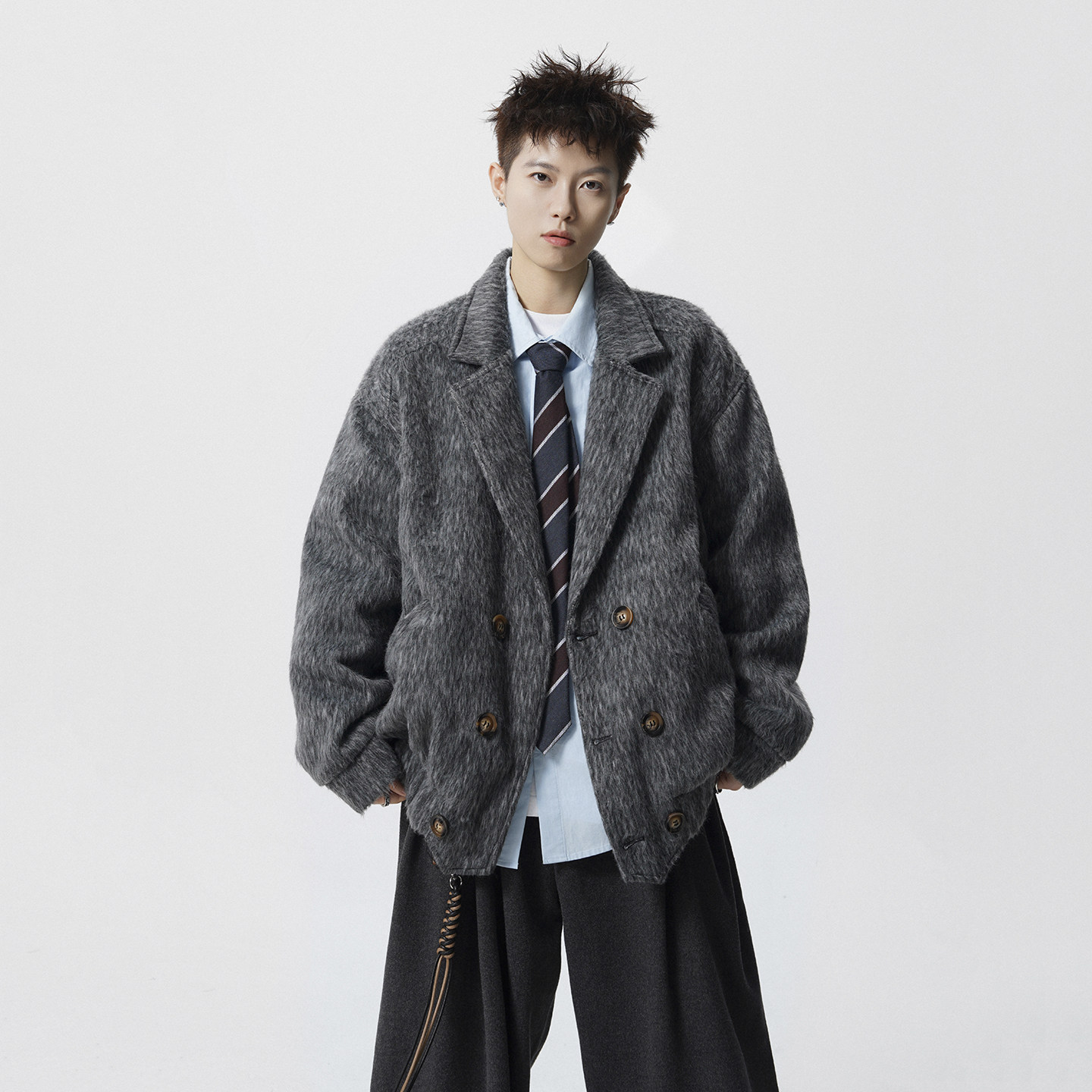 现货1014-FY016-P128-短款呢子外套男新款美式毛呢外套男,男装毛呢大衣,星座1014
