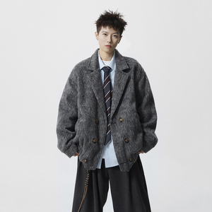 现货1014-FY016-P128-短款呢子外套男新款美式毛呢外套男图片