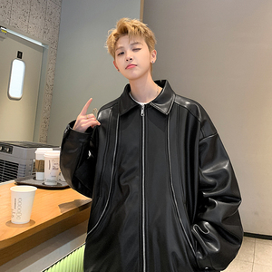现货1014~PJK536~P108~春秋季新款皮衣男机车衣服皮夹克外套图片