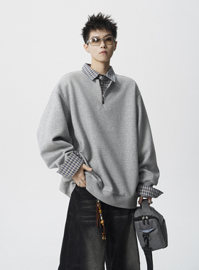 爆款现货-1014-WY3708-特P58-美拉德Polo衫卫衣男