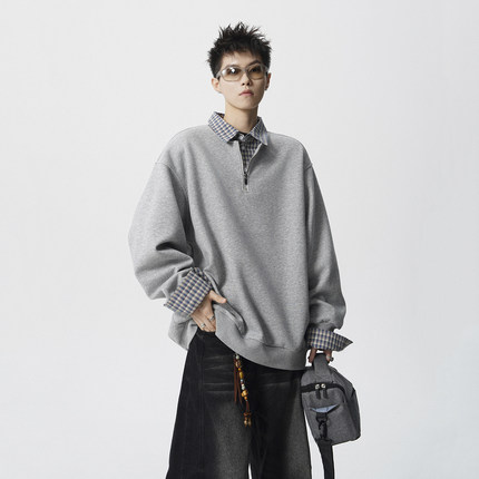 爆款现货-1014-WY3708-特P58-美拉德Polo衫卫衣男