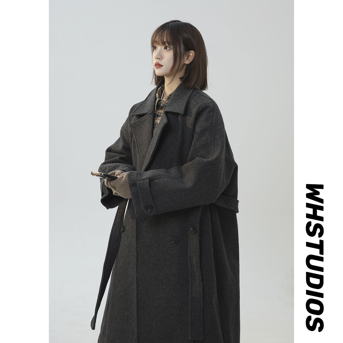 现货1014~FY605~P128中性风冬季新款韩版过膝毛呢大衣呢料外套，男装毛呢大衣，星座1014