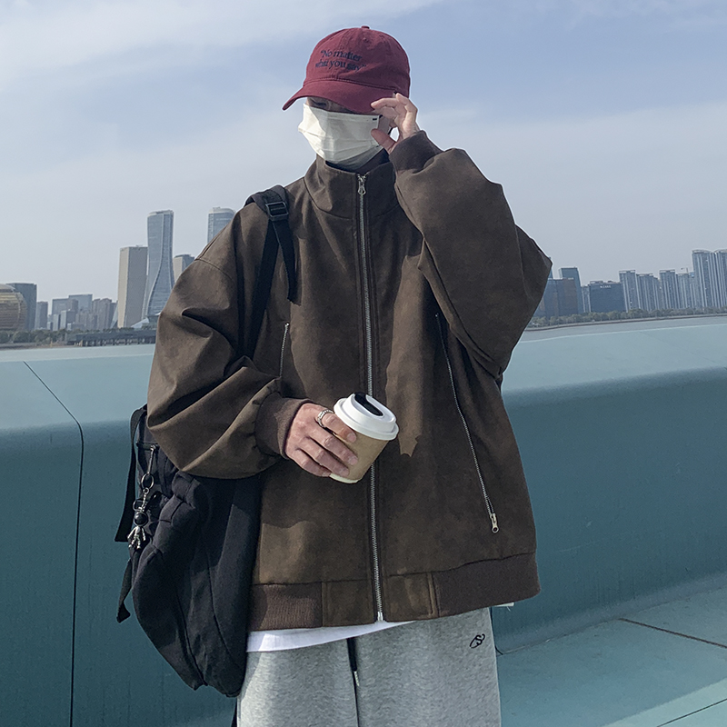 现货1014-PJK52-P98~2025春秋新款双拉链大口袋皮衣夹克男，男装夹克，星座1014