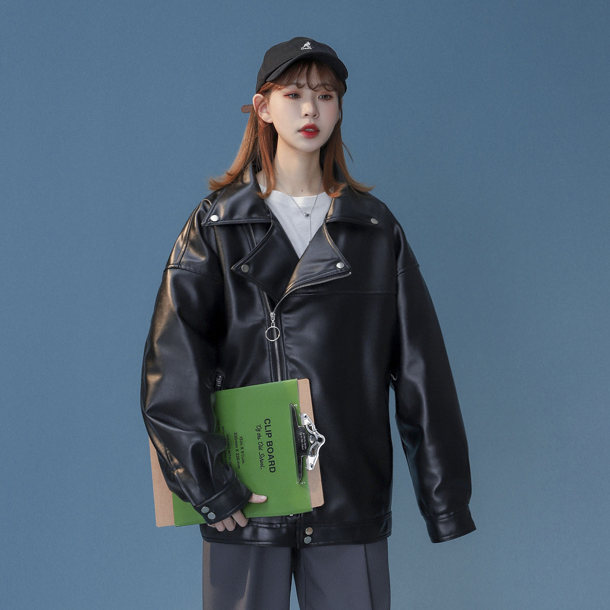 1014-JK09-pu皮夹克情侣冬季加绒ins炸街机车服P108，男装夹克，星座1014
