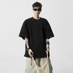 撞色刺绣短袖 现货1014 2026美式 P48 t恤男 T1233